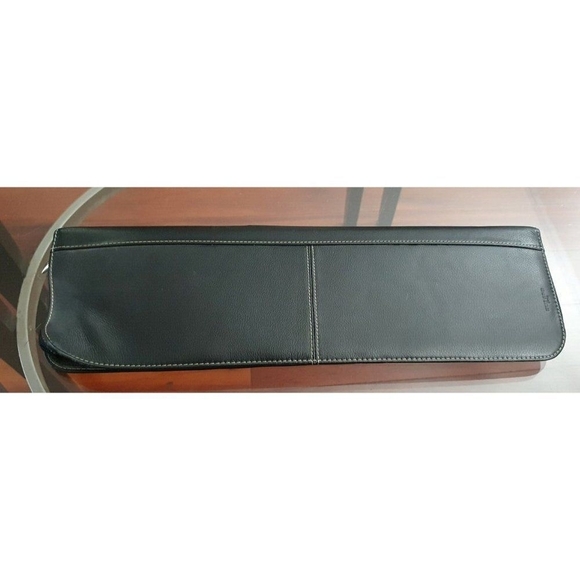 FOSSIL Genuine Black Leather TIE TRAVEL CASE Tie Keeper Organizer 16" Long - Picture 4 of 7